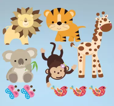 Wandtattoo Kinderzimmer Set wilde Tiere - TenStickers