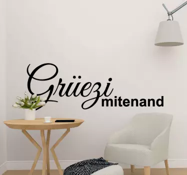 Aufkleber Text Grüezi mitenand text - TenStickers