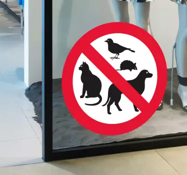Schaufenster Aufkleber Tiere verboten - TenStickers