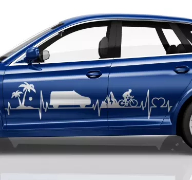 Aufkleber Transporter Elektrokardiogramm reisen - TenStickers