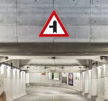 Wandtattoo Verkehrszeichen Kreuzung - TenStickers