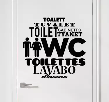 Aufkleber WC verschiedene Sprachen - TenStickers