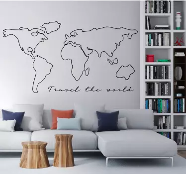 Wandtattoo Weltkarte mit Text - TenStickers