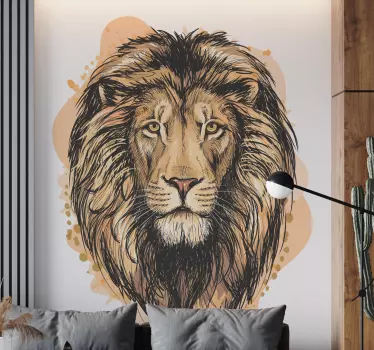 Wandtattoo Wohnzimmer  wildes Tier Löwen - TenStickers