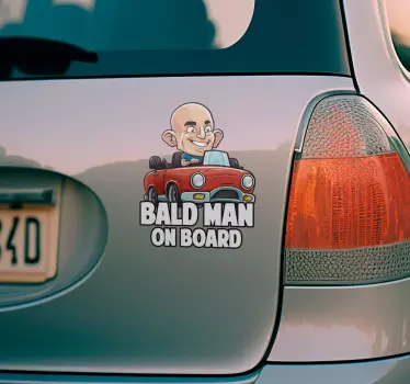 Bald man on board Aufkleber für Auto - TenStickers