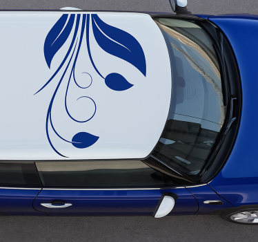 Autoaufkleber blumen dach - TenStickers
