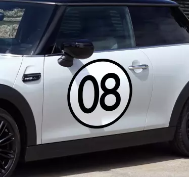 Autoaufkleber gerundete zahl - TenStickers