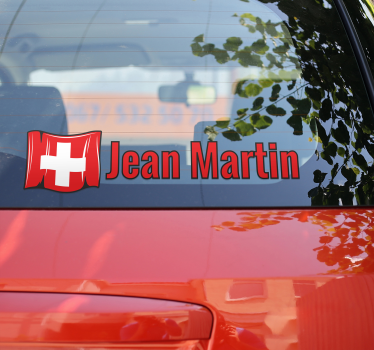 Autoaufkleber geschwenkte schweizer flagge - TenStickers