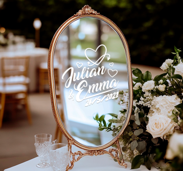 Hochzeit Namen Autoaufkleber - TenStickers