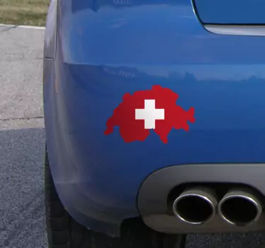 Karte Schweizer Flagge Autoaufkleber - TenStickers
