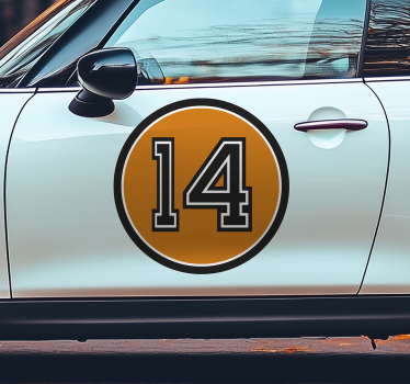 Autoaufkleber retro-sportnummer - TenStickers
