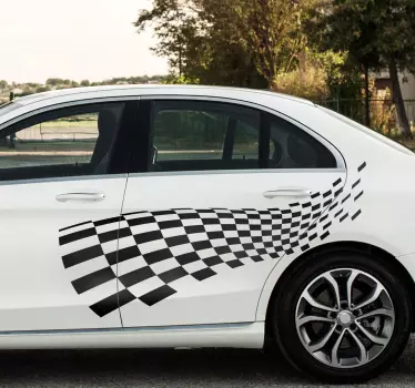 Aufkleber Auto Rennflagge - TenStickers