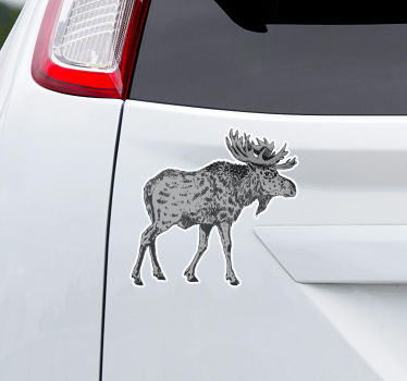 Autoaufkleber schwarz-weißer Elch - TenStickers