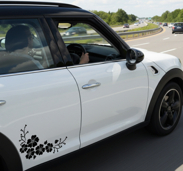 Autoaufkleber schwarze blumen-ecke - TenStickers