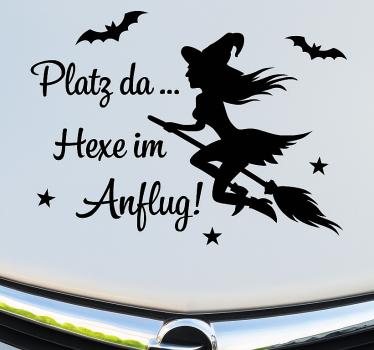 Autoaufkleber schwarze hexe nähert sich - TenStickers