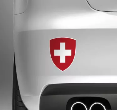 Schweizer Flagge in Wappenform Autoaufkleber - TenStickers