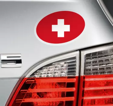 Schweizer Flagge Oval Wohnmobil Aufkleber - TenStickers