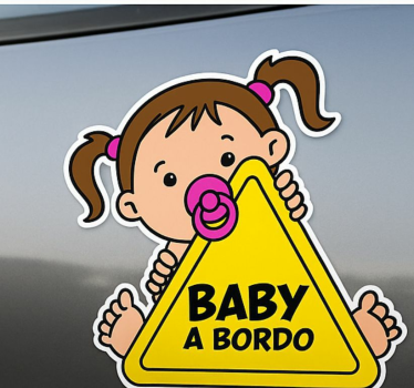 Autoaufkleber süßes baby mädchen an bord - TenStickers