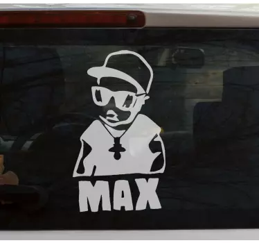 Baby Autoaufkleber Rapperbaby mit schnuller und Namen - TenStickers