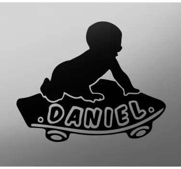 Baby on board aufkleber mit krabbelndem baby - TenStickers