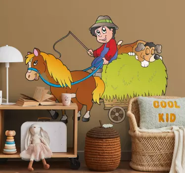 Bauer mit Pferd Aufkleber - TenStickers