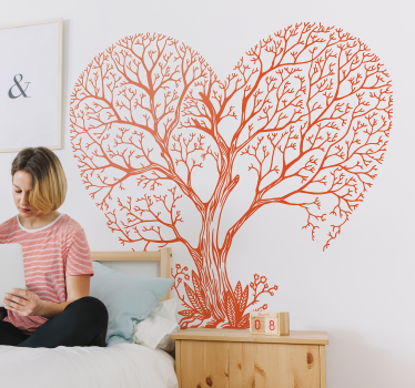 Baum Herz Umriss Wandaufkleber - TenStickers