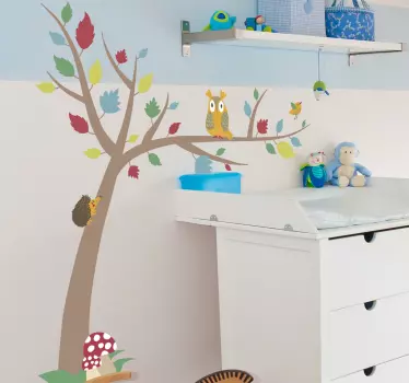 Baum mit bunten Blättern Aufkleber - TenStickers