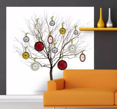 Baum mit Uhren Aufkleber - TenStickers