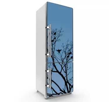 Baum mit Vögeln Kühlschrank Aufkleber - TenStickers