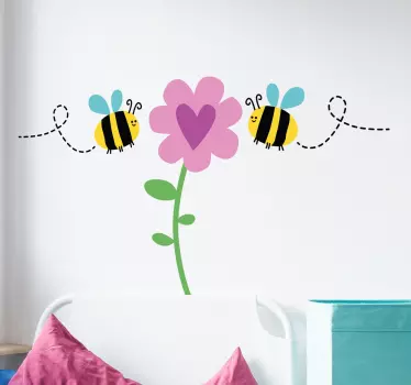 Biene auf Blüte Sticker - TenStickers