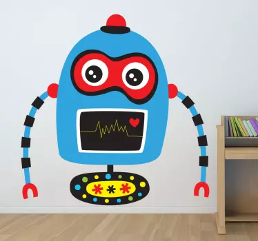 Blauer Roboter Sticker - TenStickers