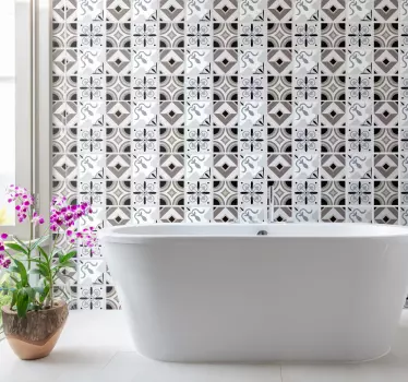 Wandtattoo Badezimmer Ziermuster - TenStickers