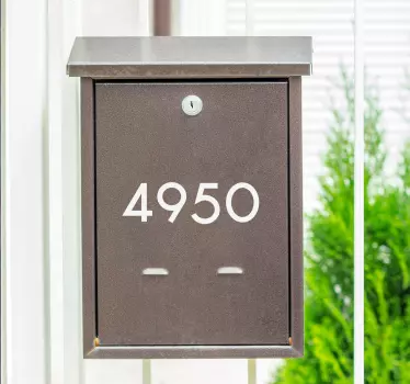Briefkasten Aufkleber Moderne Nummer Briefkasten - TenStickers