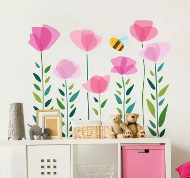 Bunte Blumen und Insekten Aufkleber - TenStickers