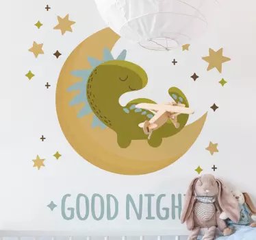 Dino Aufkleber Gute nacht mit dinosaurier - TenStickers