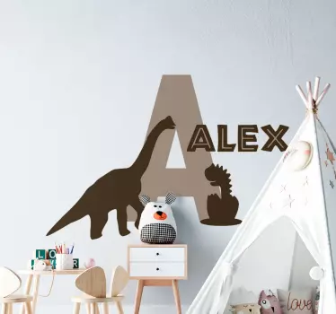 Dino Aufkleber Initiale mit dinosauriern - TenStickers