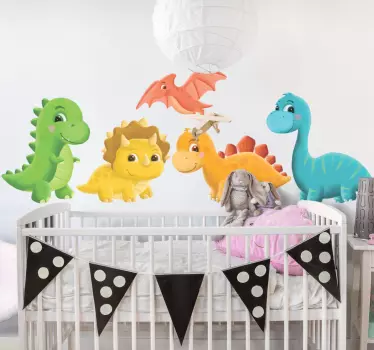 Wandtattoo Kinderzimmer minimalistische Dinosaurier - TenStickers