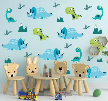 Dino Aufkleber Nordische dinosaurier gebirgsset - TenStickers