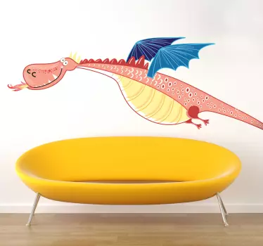 Drache mit blauen Flügeln als Aufkleber - TenStickers