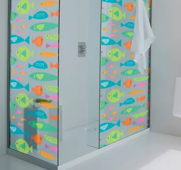 Dusche Sticker bunte Fische - TenStickers