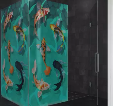 Folie Duschkabine Koi-dusche - TenStickers