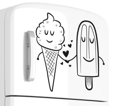 Eis Liebe kühlschrank folie - TenStickers