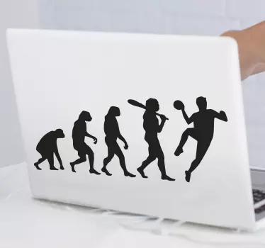 Entwicklung des Handballers Laptop Sticker - TenStickers