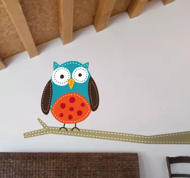 Wandtattoo Eule auf Ast - TenStickers