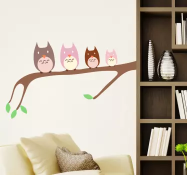 Eulenfamilie Sticker - TenStickers