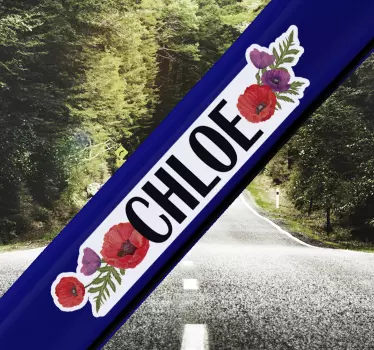 Fahrrad aufkleber floral name hier anpassen - TenStickers