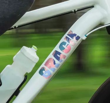 Fahrrad Aufkleber Name bunt personalisiert - TenStickers