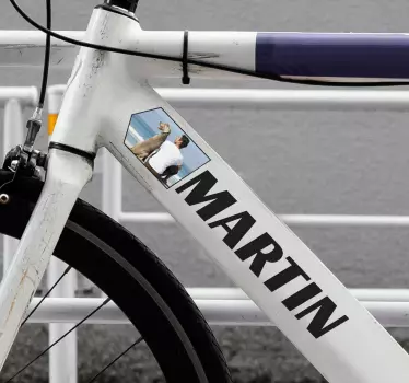 Individuelles Bild mit Namen Fahrrad Aufkleber - TenStickers