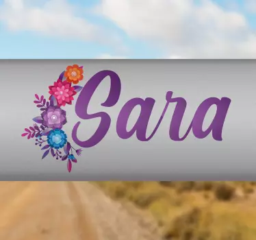 Fahrrad Aufkleber Mädchenname floral Design - TenStickers
