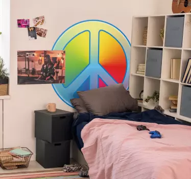 Farbiges Peace Zeichen Aufkleber - TenStickers